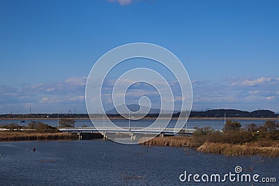 Tranquil scene of a serene shoreline with calm ocean water. Nov 30 2023 Editorial Stock Photo