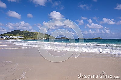 Scenic and Peaceful Orient Beach in Saint Martin on a Sunny Day Stock Photo