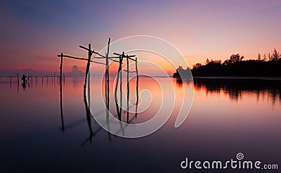 Tranquil sunrise at Kudat, Sabah, Malaysia, Borneo Stock Photo