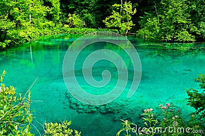 Tranquil turquoise lake Stock Photo