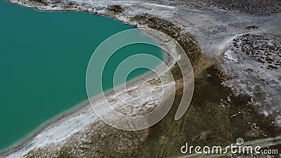 Tranquil winter landscape featuring a body of water: Laguna La Preciosa, Las Minas Stock Photo