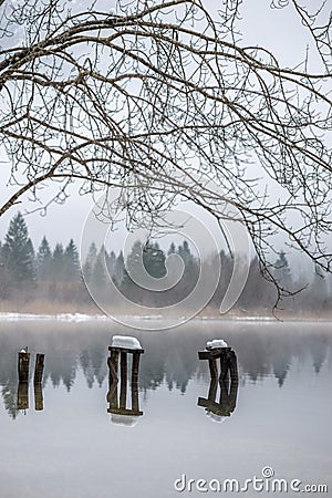 Tranquil winter nature Stock Photo