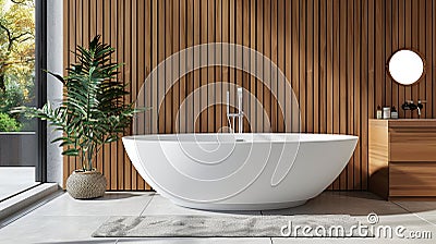 Tranquil zen minimalism a functional, serene bathroom design for ultimate relaxation Stock Photo