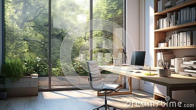 tranquility blurred contemporary home interior Cartoon Illustration