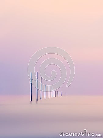 tranquility of the sea surface in sepang goldcoast Stock Photo