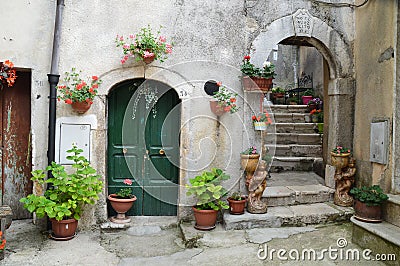 The tranquility of a small Italian village: Sicignano degli Alburni Stock Photo