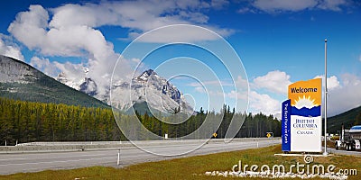 Trans Canada Highway, British Columbia Editorial Stock Photo