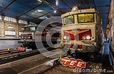 Trans Europ Express, Museum Train City in Mulhouse, Cite du Train, France Editorial Stock Photo