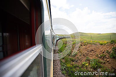 Trans Mongolian Train exotic travel, Mongolia Stock Photo