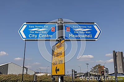 Trans Pennine Trail Sign Editorial Stock Photo