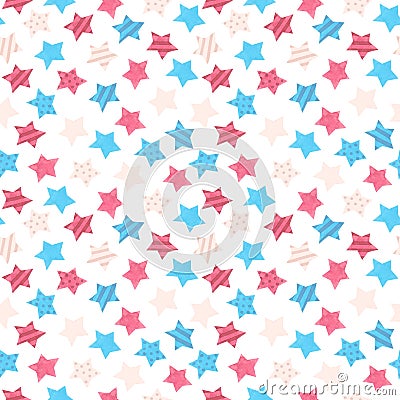 Trans pride - seamless pattern with stars. LGBT art, Stock Photo