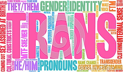 Trans Word Cloud Vector Illustration