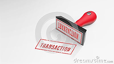 TRANSACTION rubber Stamp 3D rendering Stock Photo
