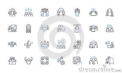 Transactional Chat line icons collection. Conversational, Interactive, Real-time, Personalized, Efficient, Secure Vector Illustration