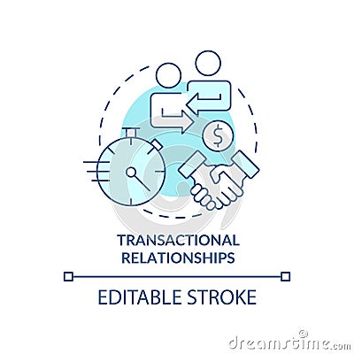 Transactional relationships turquoise concept icon Vector Illustration