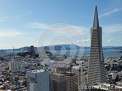 Transamerica Pyramid, a landmark of San Francisco Editorial Stock Photo