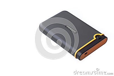 Transcend HDD. Isolated Editorial Stock Photo