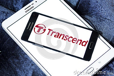 Transcend Information company logo Editorial Stock Photo