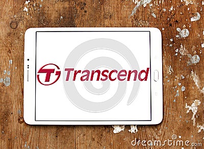 Transcend Information company logo Editorial Stock Photo