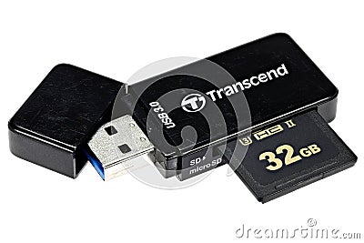 Transcend SD card reader Editorial Stock Photo