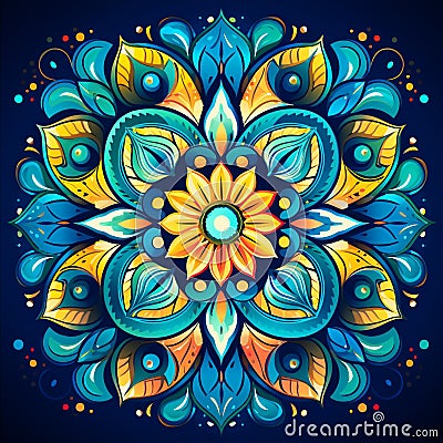 Transcendent Mandala with Intricate Geometric Beauty Stock Photo