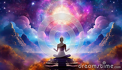 Transcendent Silence: A Spiritual Journey Through Space and Time Stock Photo