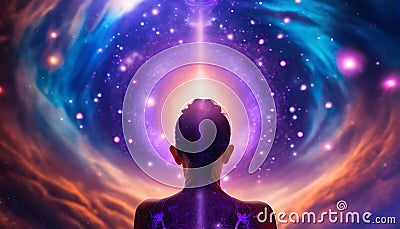 Transcendent Silence: A Spiritual Journey Through Space and Time Stock Photo