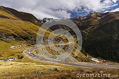 Transfagarasan - famous mountain road in Transylvanian Alps Stock Photo