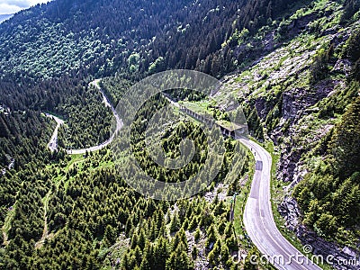 Transfagarasan Romania winding road Stock Photo