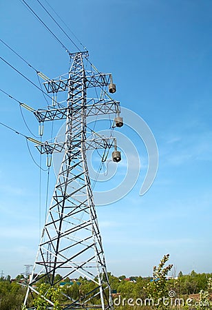 Transfer of electric energy Stock Photo