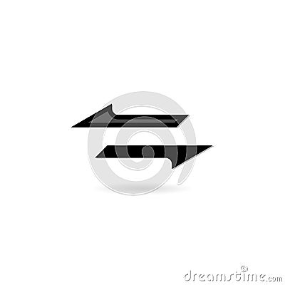 Transfer left and right arrows icon isolated on white background Vector Illustration