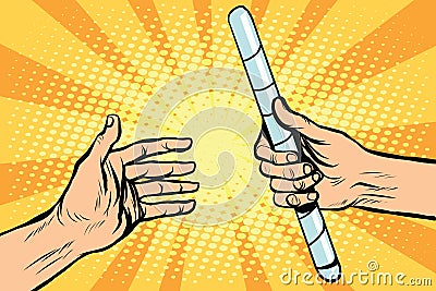 Transfer relay baton sports Vector Illustration