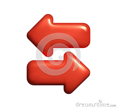 Transfer two arrows outline 3d icon. linear mesh style sign for mobile concept exchange and web design. Left right Cartoon Illustration