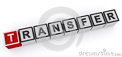 Transfer word block Stock Photo