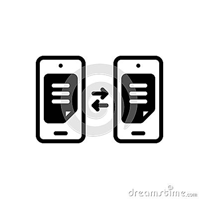 Black solid icon for Transferred, duplicate and transfer Stock Photo
