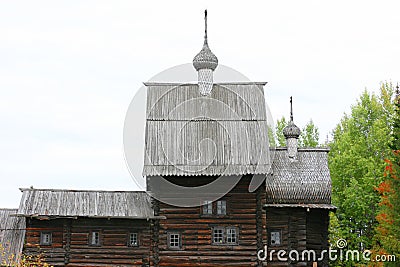 Transfiguration Church 1707 year in Khokhlovka Museum Stock Photo