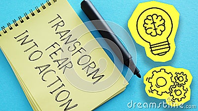 Transform fear into action is shown using the text Stock Photo