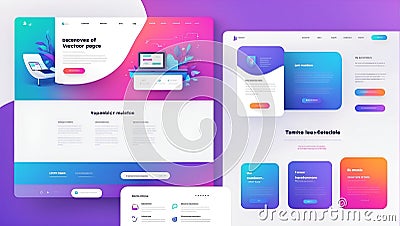 Navigating Brilliance: UI UX Landing Page Perfection. AI generate Stock Photo