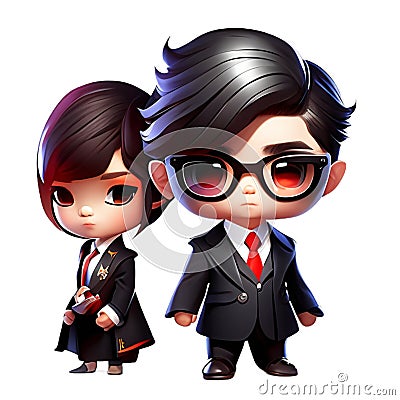 Transform your funny character into icon character man and girl korea Cartoon Illustration