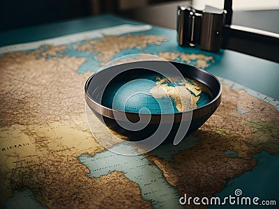 Earth's Palette: Watercolor World Map Series Stock Photo