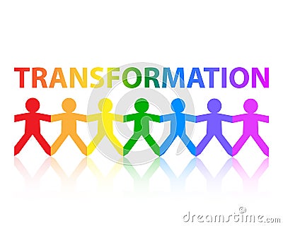 Transformation Paper People Rainbow Vector Illustration