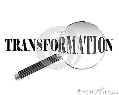 Transformation Magnifying Glass Vector Illustration