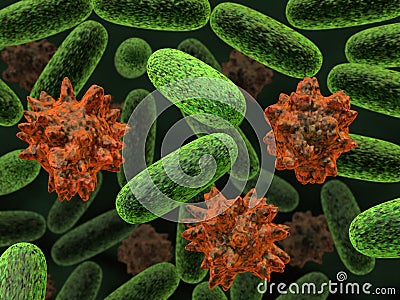 Transformed bacteria Cartoon Illustration