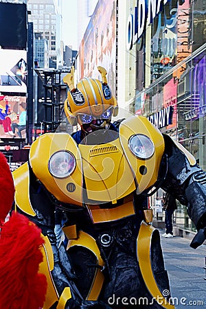 Transformer Figure, Broadway, Times Square, New York City, USA Editorial Stock Photo