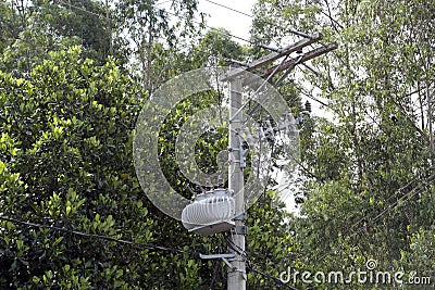 Transformer pole Stock Photo