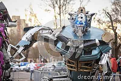 Transformers protecting Zagreb Editorial Stock Photo