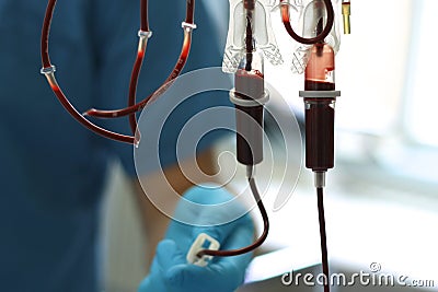 Transfusion blood Stock Photo