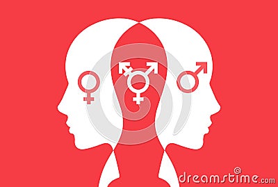 transgender man. choosing your gender yourself. Vector Illustration