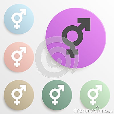 transgender sign badge color set. Simple glyph, flat of web icons for ui and ux, website or mobile application Stock Photo