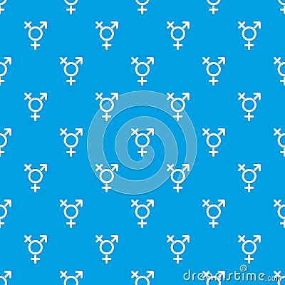 Transgender sign pattern seamless blue Vector Illustration